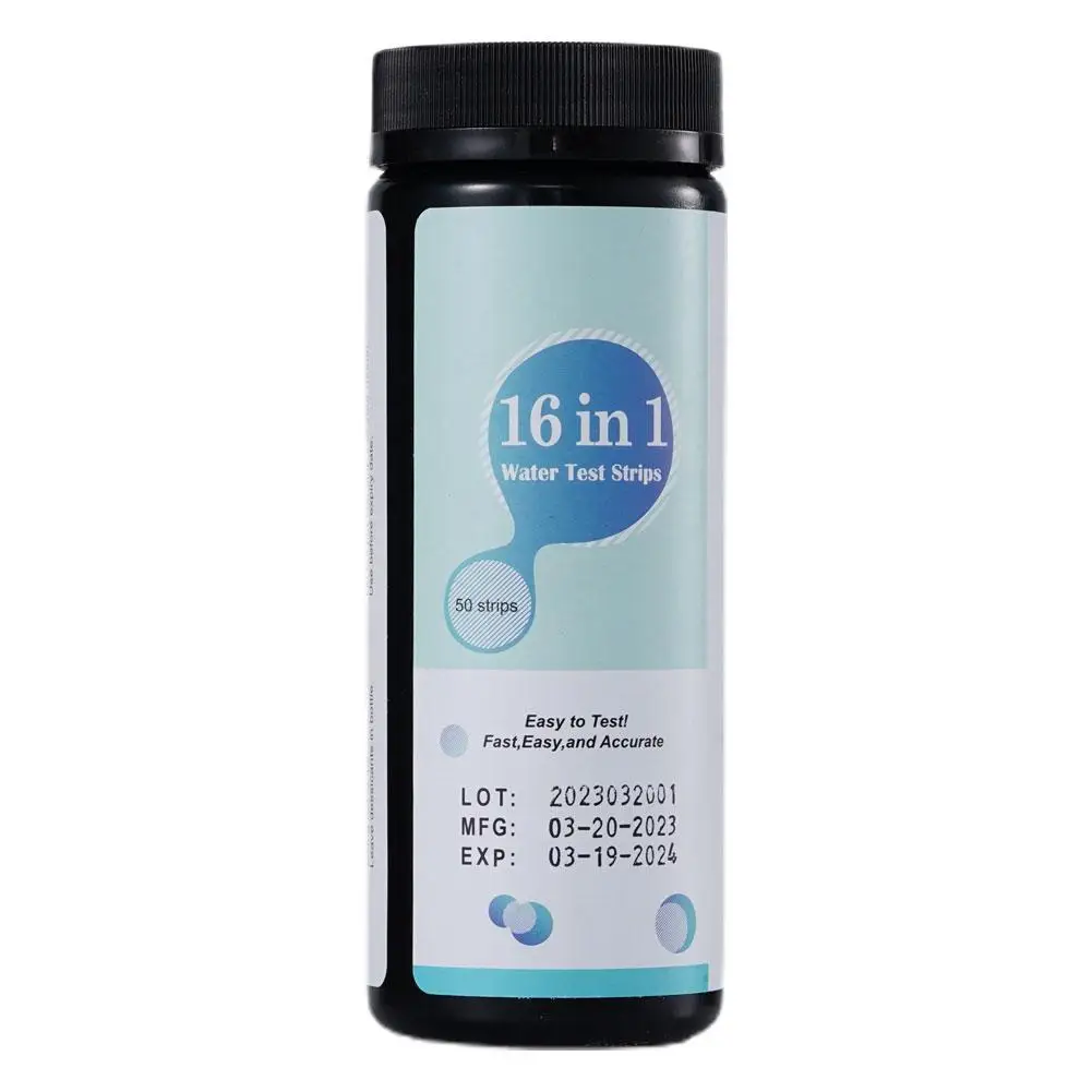 50/100pcs 16 In 1 Drinking Water Test Kit Ph Hardness Test Strips Chlorine Iron Nitrate Nitrite Lab For Testing Spa E7q9