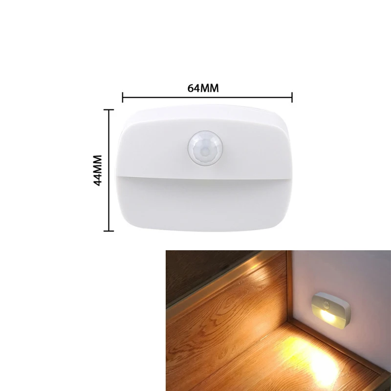 Human body light sensing wireless night light 1-5pcs 4.5V 0.5W warm white for wardrobe aisle stairs wireless night wireless night light