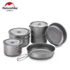 Naturehike Ultralight Outdoor Camping Titanium Pot Set Cooking Titanium Frying Pan Folding Portable Picnic Cookware Equipment 1