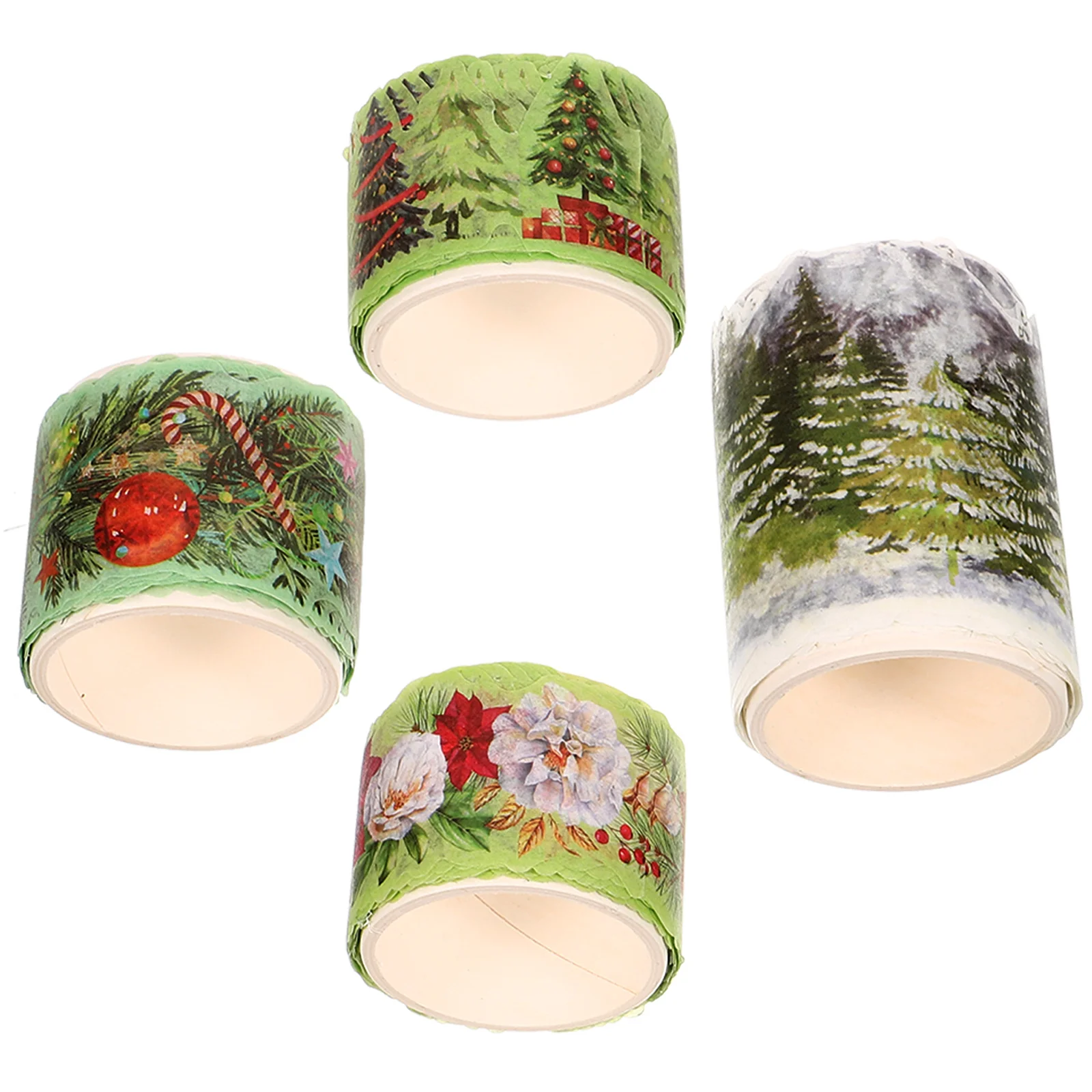 

4 Rolls of Christmas Washi Tape Holiday Masking Tape Christmas Wrapping Tape Decorative Tape