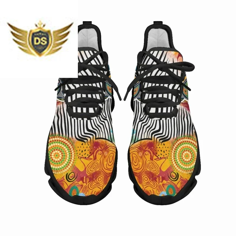 Australia Aboriginal Turtle Indigenous Art Design Platform Sneakers For Women Breathable Lace Up Mesh Swing Shoes