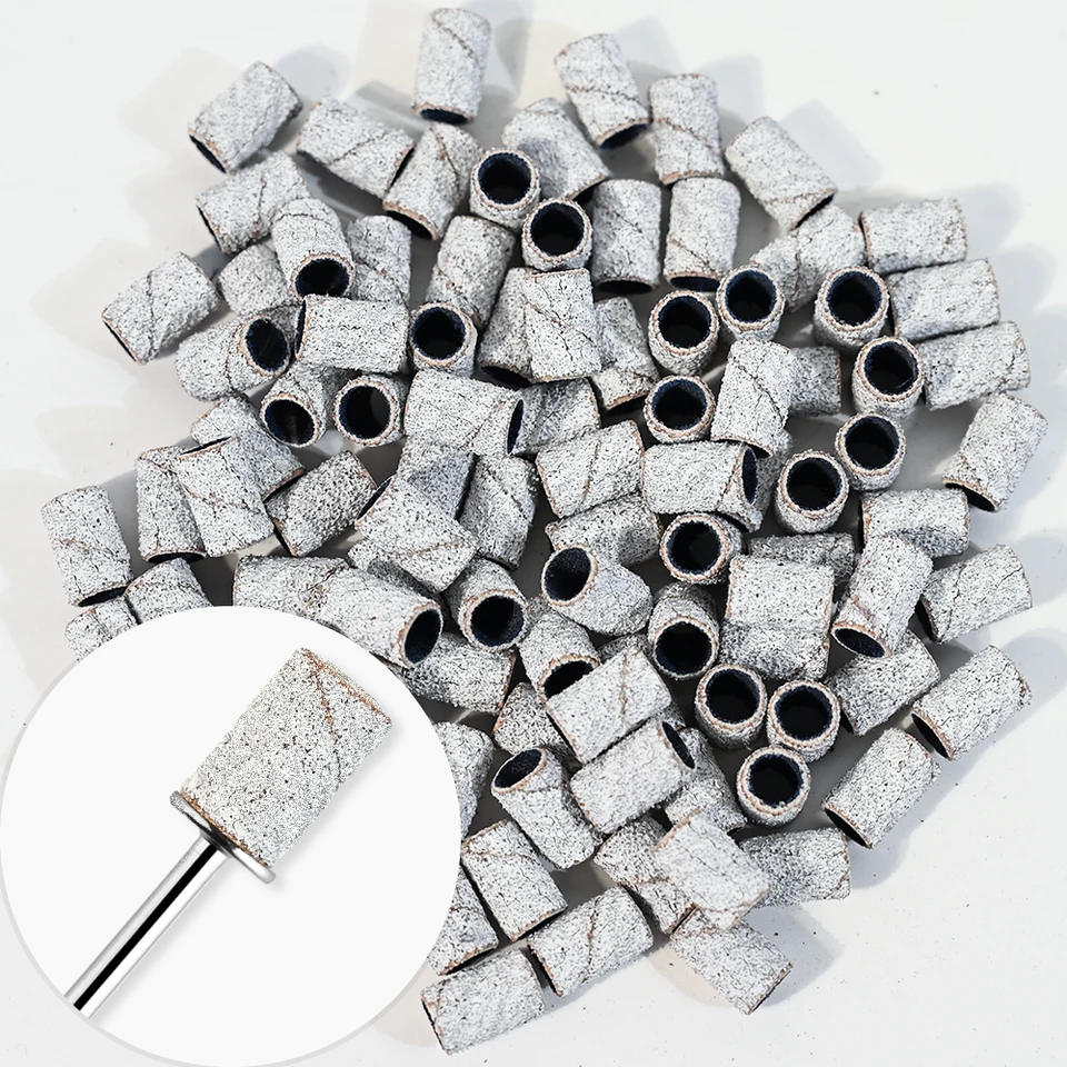 Schleifhülsen Für Nagelfräser – 100 Stück Sanding Bands 180 Grit Mit Mandrel, Für Maniküre & Pediküre