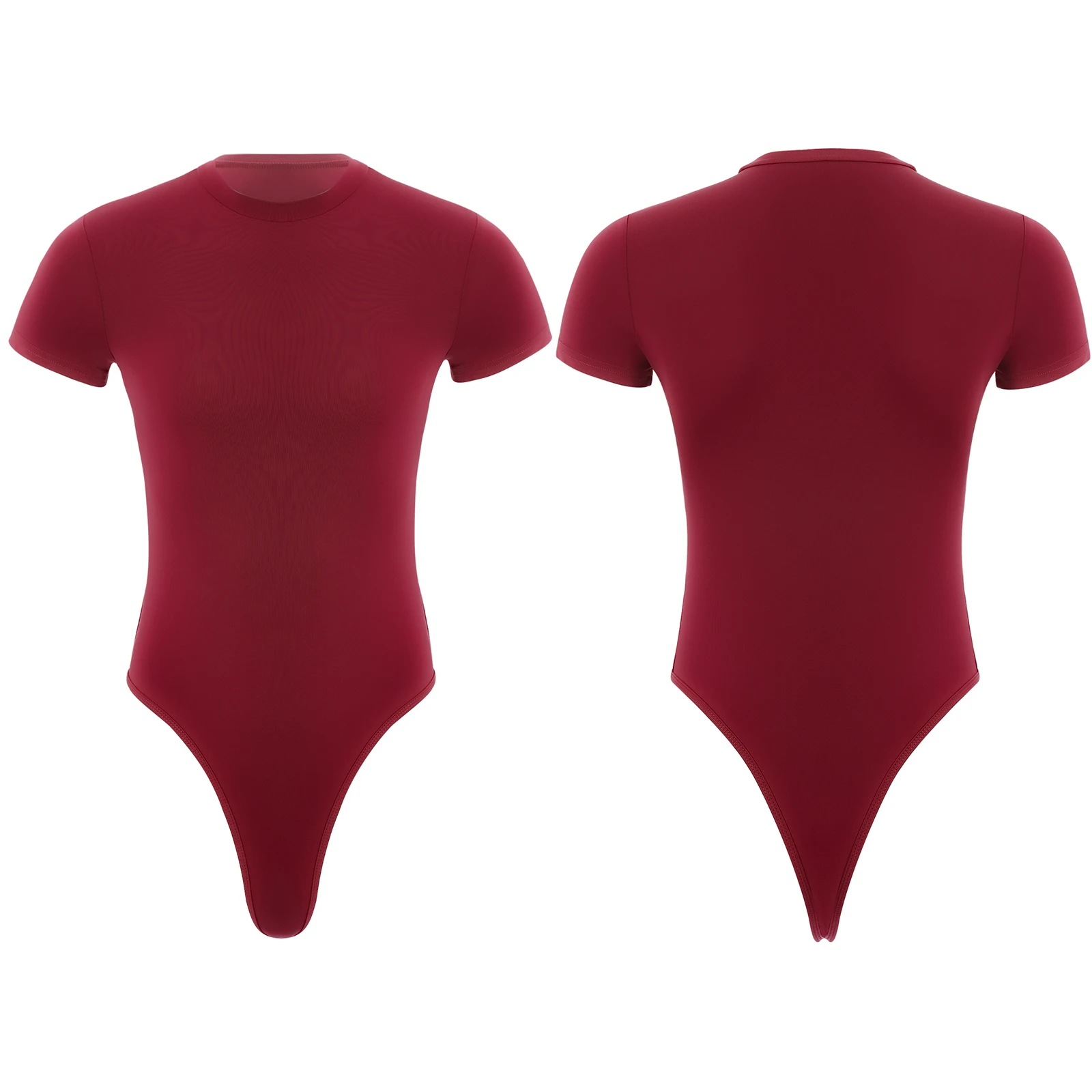 Lencería masculina, camiseta de lucha de una pieza, modeladores para hombre, pijamas de manga corta con botones en la entrepierna, camisetas de color sólido, body