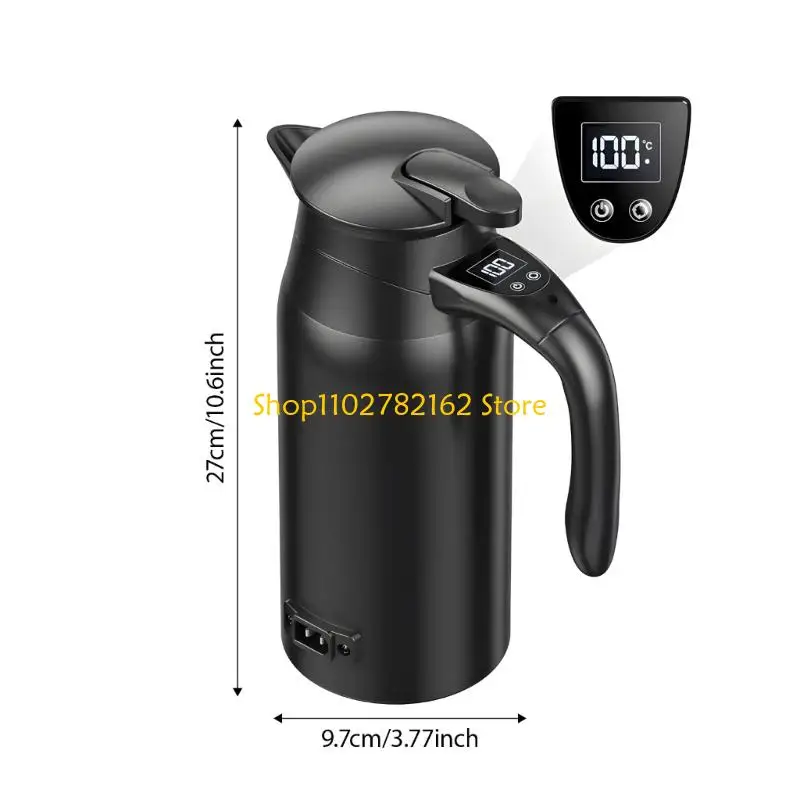 547B 디지털 온도 조절 800ml 용량 12V 24V를 갖춘 빠른 ??가열 자동차 주전자