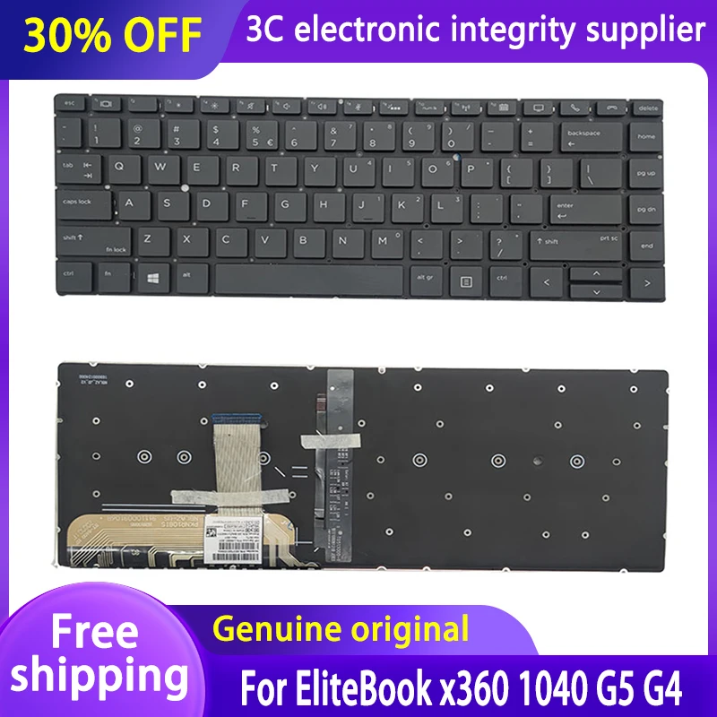 

New US Backlit Keyboard For HP EliteBook X360 1040 G5 G4 Series Keyboard For Laptop Black P/N: 2H-BAZU1I64311