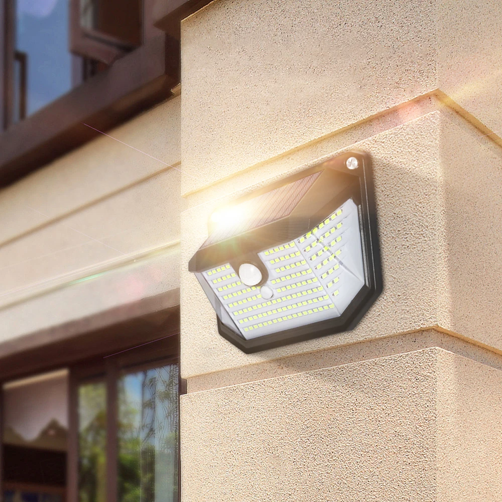 178 LED Solar lampe im Freien wasserdicht Bewegungs sensor wasserdicht Licht Garten Dekoration Straßen laternen Wand lampe Voor Tuin Yard