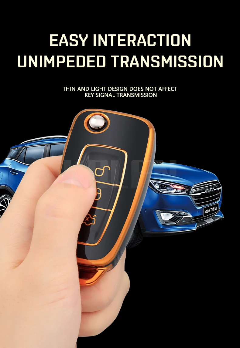 TPU Car Flip Key Case Cover Shell Fob per Ford Ranger Mondeo Focus Galaxy C-Max S-Max Transit Tourneo accessori per supporti personalizzati - Sb24b63646d2e4baea04f19d1028e966eJ