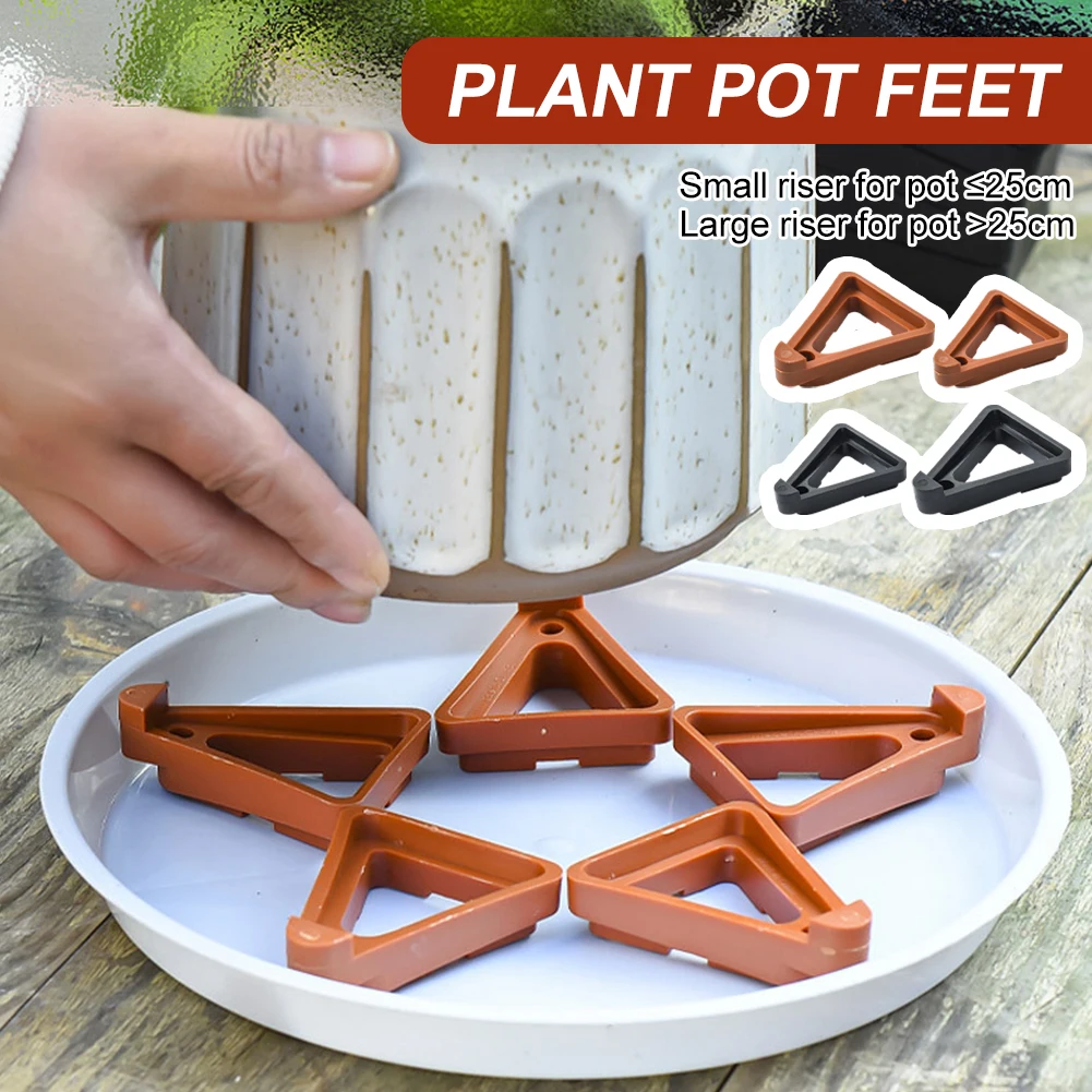 

Plant Pot Feet Triangle Plant Pot Toes Invisible Flower Pot Riser Potted Plant Stand Rack Holder for Indoor Outdoor Plants