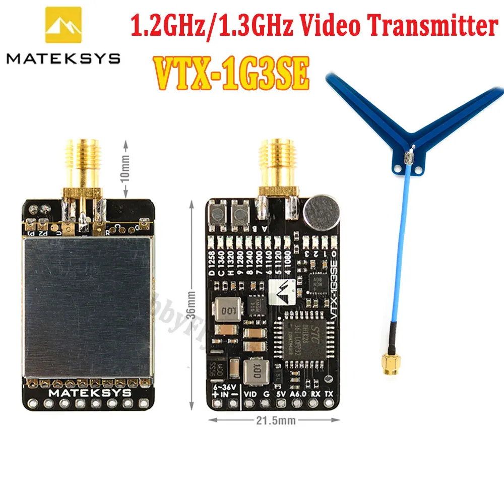 Matek Systems VTX1G3SE 1.2GHz 1.3GHz 9CH 0.1mW 25mW 200mW 800mW Video