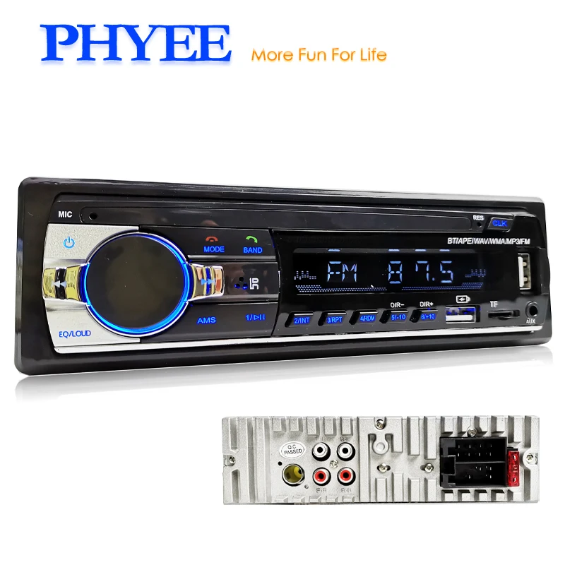 1 Din Autoradio Bluetooth USB MP3 Player Freisprecheinrichtung Stereo A2DP  Musik Laden TF Aux Audio Record 7 Farbe Beleuchtung kopf Einheit 503 -  AliExpress