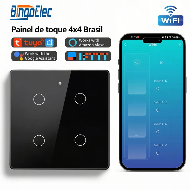 tuya wifi smart touch switch light brazil 44 no Brazil