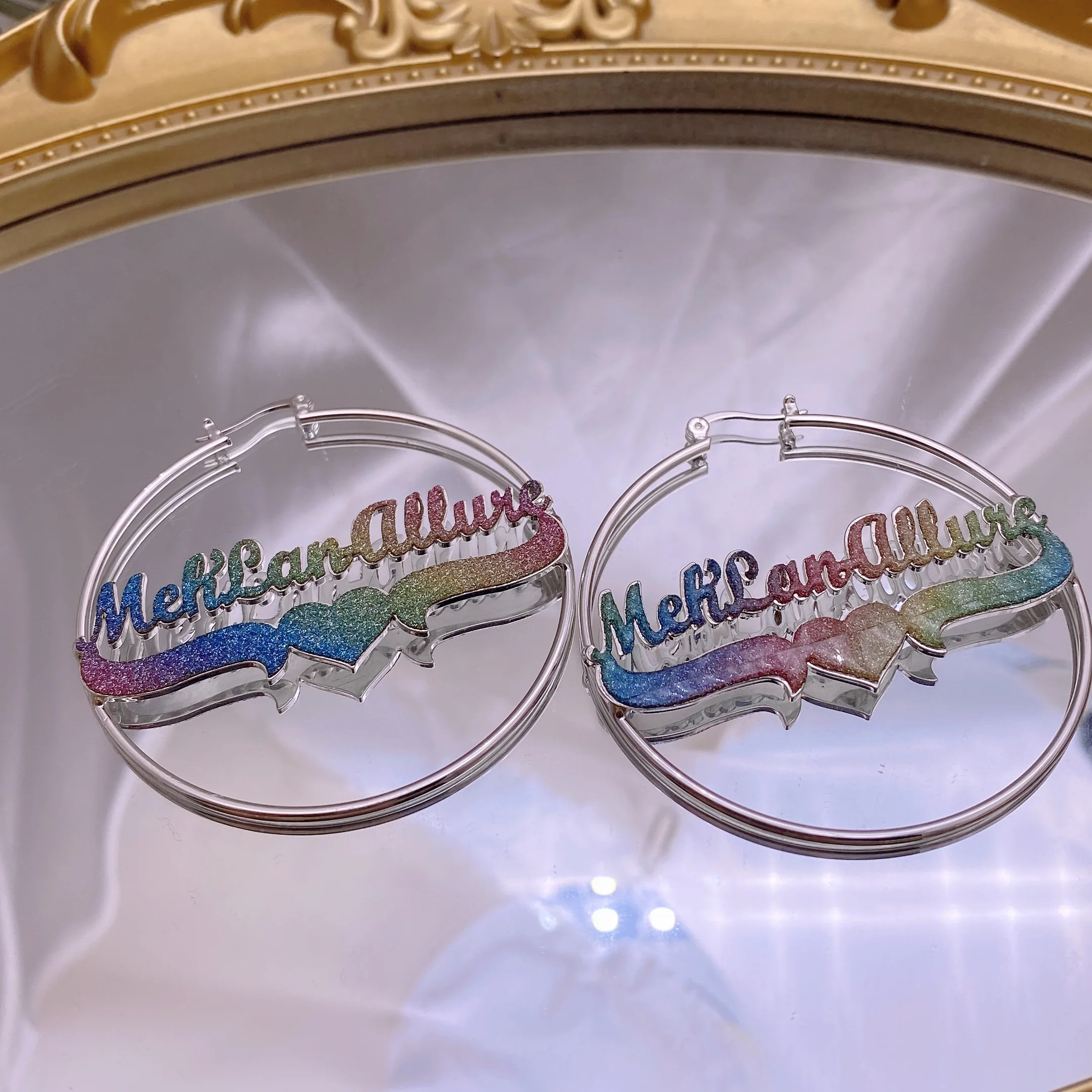 Custom Earrings Custom Hoop Earrings Name Hoop Earrings Bling Name Earrings For Baby Children Women Jewelry