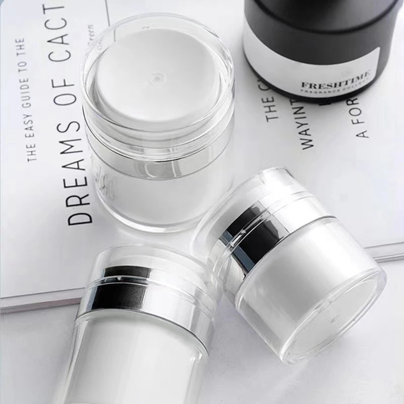 Airless Empty Pump Jar Refillable Creams Gels Lotions Dispenser Travel Leak Proof Cosmetic Container Moisturizer Vacuum Bottle