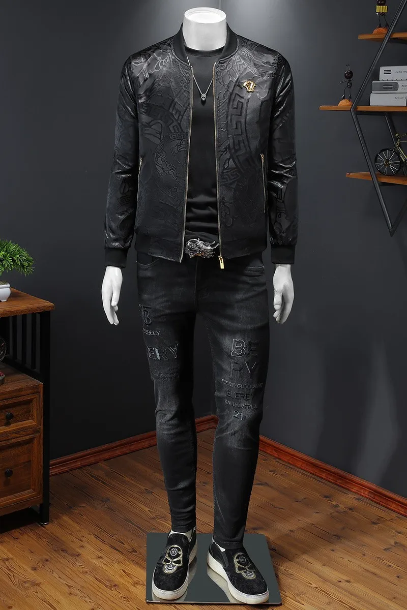 New men's Korean slim fit jacket Spring and Autumn men's fashion trend jacket slim fit casual men's motorcycle  men clothing