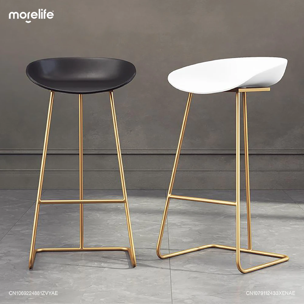 

New Nordic Iron Art Bar Chairs Counter Stools Creative Modern Cashier High Feet Stool Minimalist Hotel Cafe Bar Stool Furniture