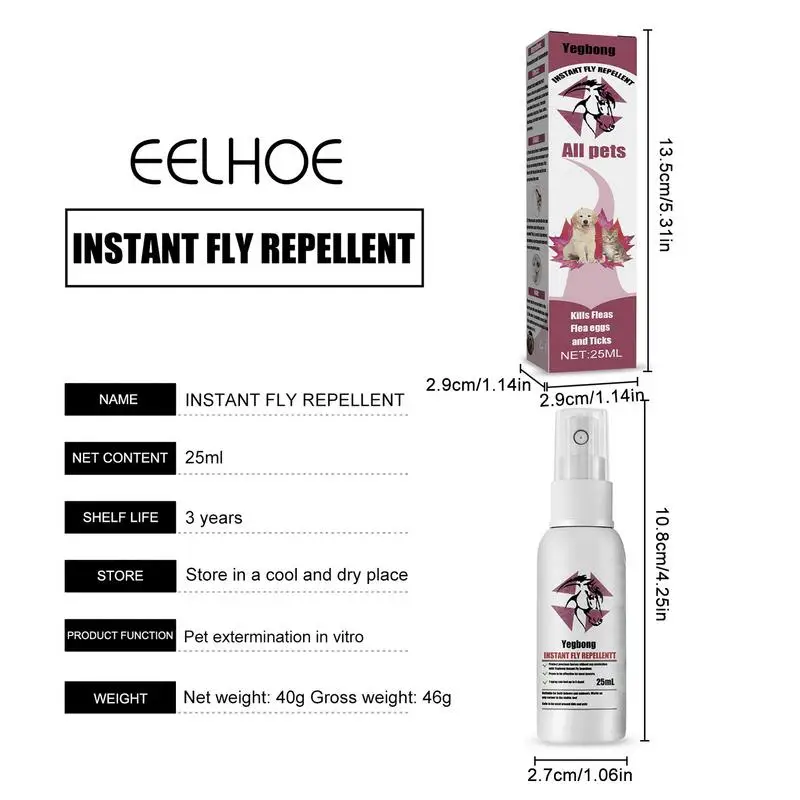 Pet Skin Spray Fleas Tick And Mosquitoes Pet Anti Flea Tick Agent Pet Flea Spray For Dogs Cats And Home Fleas Eliminator Control Prevention Protect