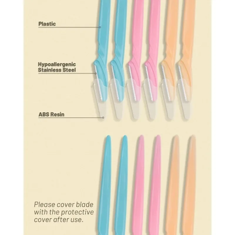Eyebrow Razor for Women, 12 Pcs Dermaplaning Tool for Face Professional, Face Razor Women Facial Hair Remover