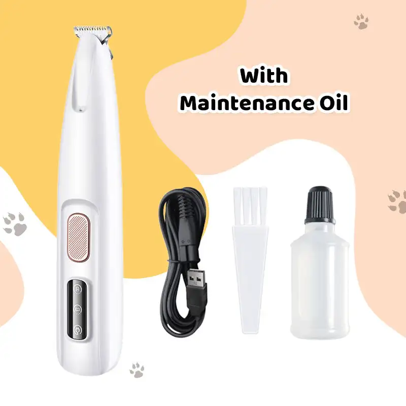 Waterproof Rechargeable Pet Shaver with LED Light Cordless Silent Grooming Trimmer for Cats Rabbits Puppies Trimming Hair Paws