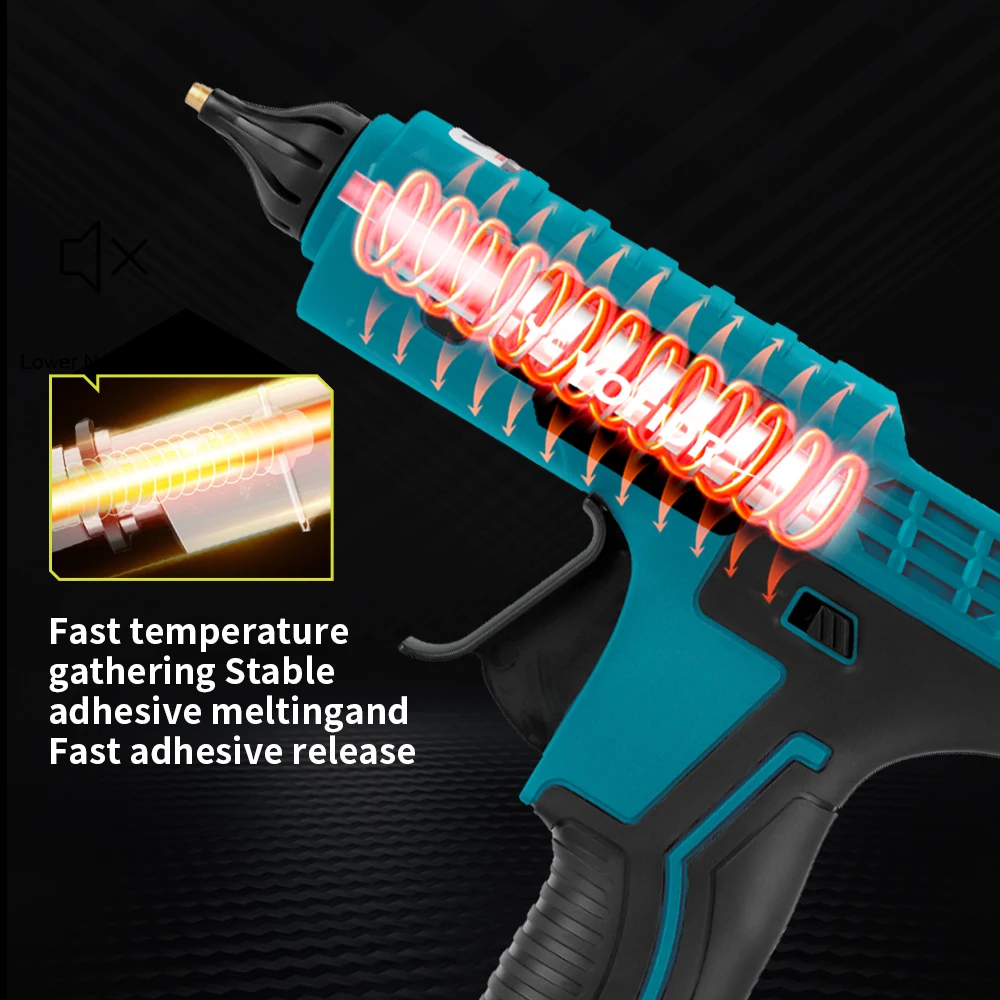 Cordless Hot Glue Gun 260&deg; 100W High Temperature Industrial Mini Thermo Tool For 21V 18V Battery