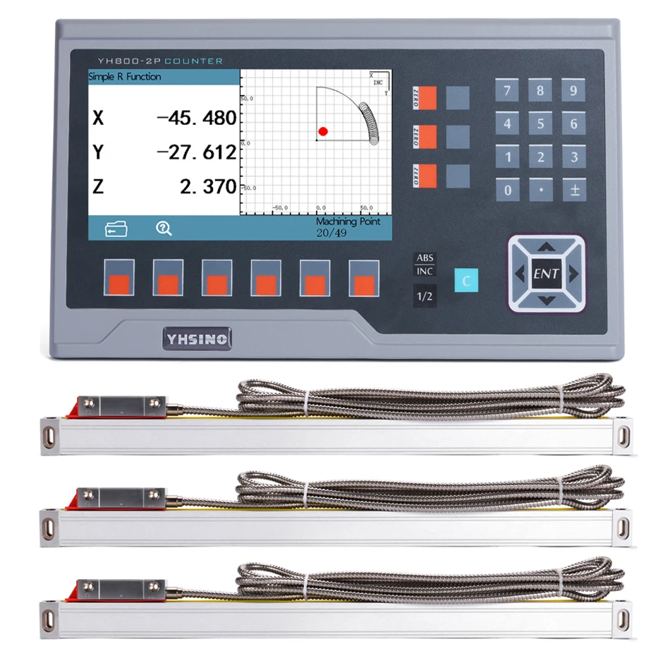 2 3 Axis Digital Readout Dro BIG LCD YH800 YH800-2P YH800-3P 13 Languages Display with 5U 5V TTL Linear Scales for Machines