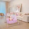 BYMAOCAR 5 Gears Electric Baby Crib Cradle Bluetooth Auto-Swing Rocking Bassinet Sleep Bed Infant Rocker+Net Adjustable Nursery 2