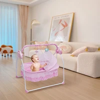 BYMAOCAR 5 Gears Electric Baby Crib Cradle Bluetooth Auto-Swing Rocking Bassinet Sleep Bed Infant Rocker+Net Adjustable Nursery 2