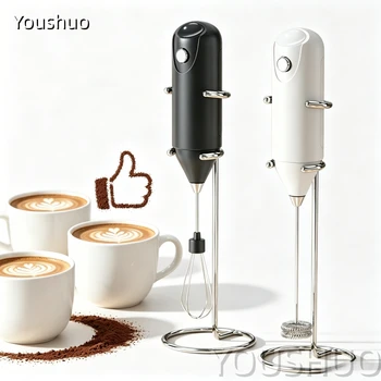 Wireless Milk Frother Electric Handheld Dry Battery Powered Blender Mini Coffee Maker Whisk Mixer For Coffee Cappuccino Cre 1