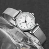 2PCS Fashion Arabic Dial Women Quartz Watch Steel Mesh Band Watches Opening Cuff Bracelet Bangle Set（Without Box） 4