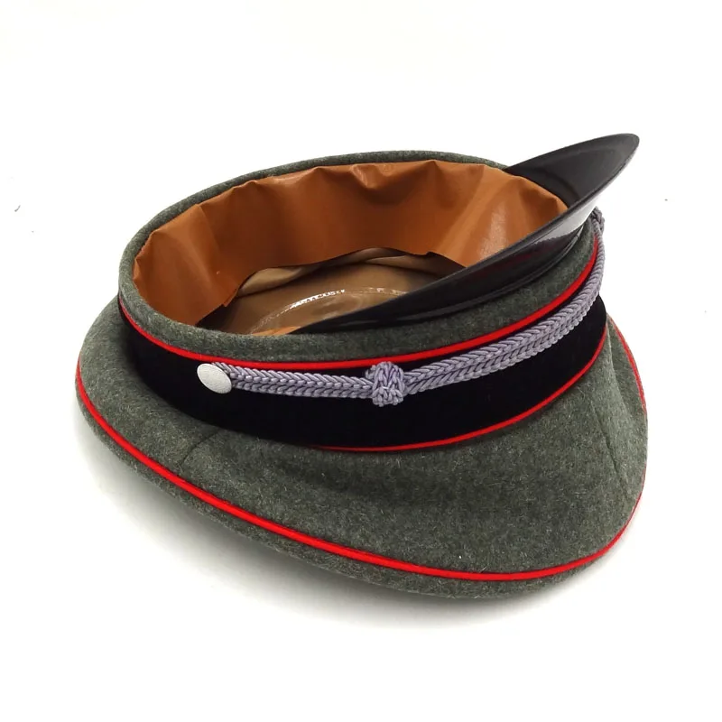 WWII German Elite Infantry Officer Wool Hat Officer Visor Cap Red Size EU 57 58 59 60