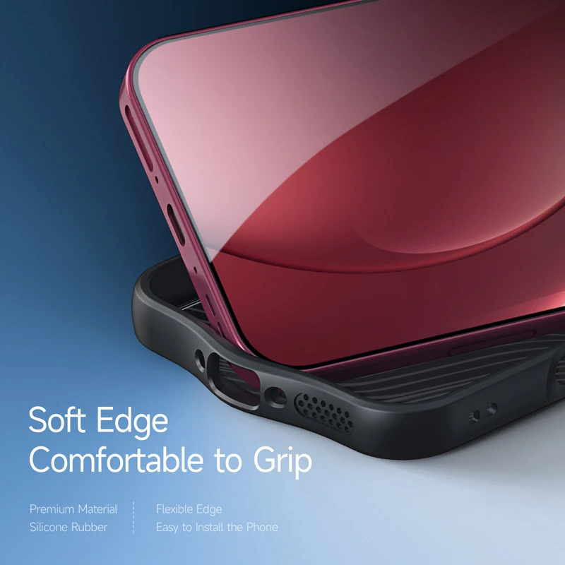 Enhanced Anti-Drop Hard PC Translucent Phone Cover with Flowing Line Design