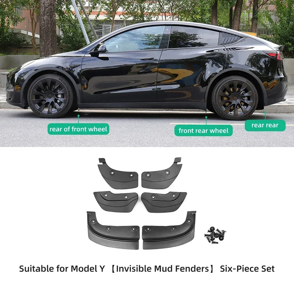For Tesla Model 3 Model Y Invisible Car Mud Fenders Rear Wheel Mud Flaps Mudguards Splash Guards Tesla Y Accessories car mud flaps car mudguard car wheel fenders