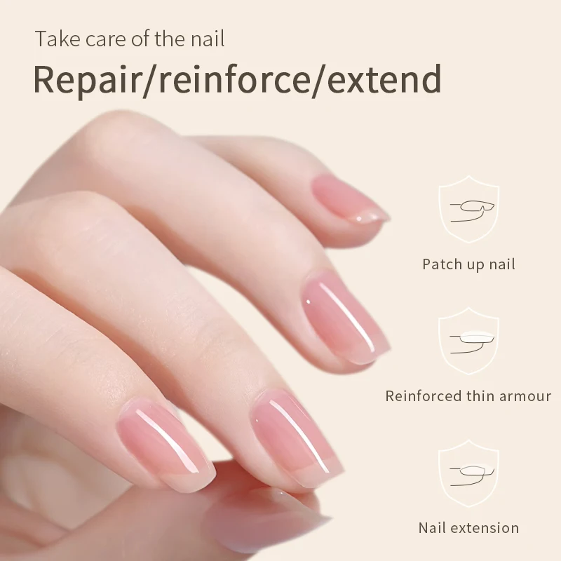 RS NAIL 5ml Fiber Extension Gel Polish Cracked Nail Repair Gel Semi Permanent UV LED Building Construction Varnish Manicure