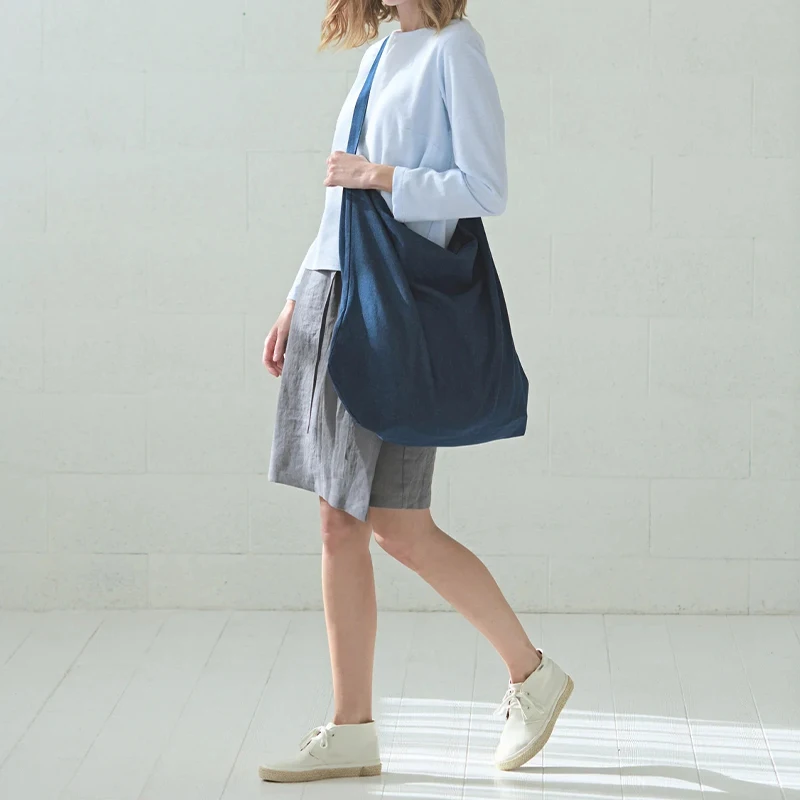

New Retro Cotton Linen Bag Casusl student Crossbody Shoulder Bag Travel Messenger Foldable Reusable Sundries Large Handbags