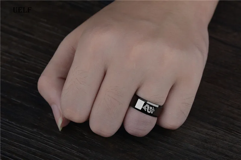 Uelf Punk Mode Stil Antike Retro Männlichen Schmuck Viking Ring Weiblichen Schwarzen Drachen Amulett Vintage Nordischen Rune Ringe Für Frauen – Detail 3