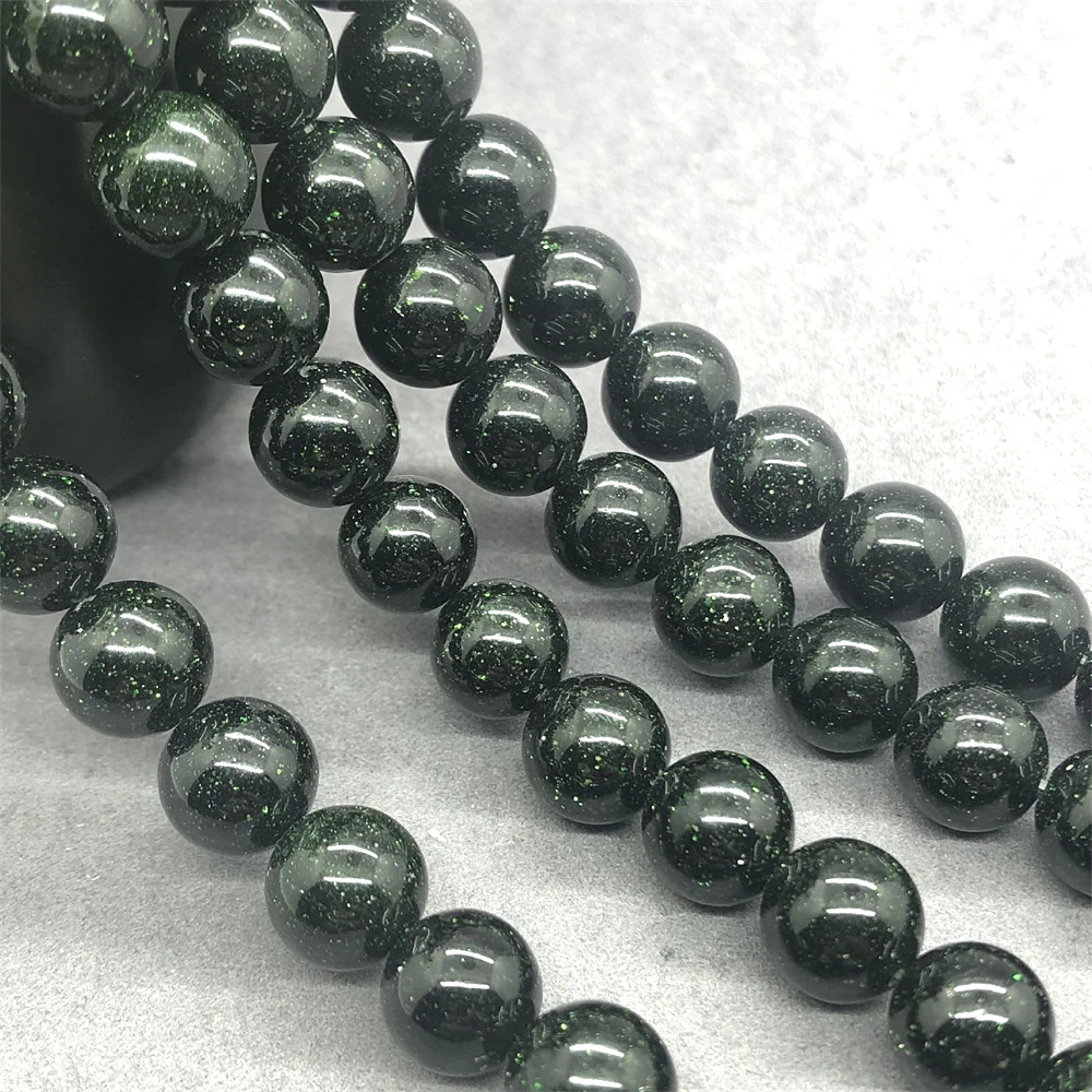 

Wholesale 4 6 8 10 12mm Natural Stone Dark Green SandStone Sand Round Beads for Jewellery Making DIY Necklace Bracelet