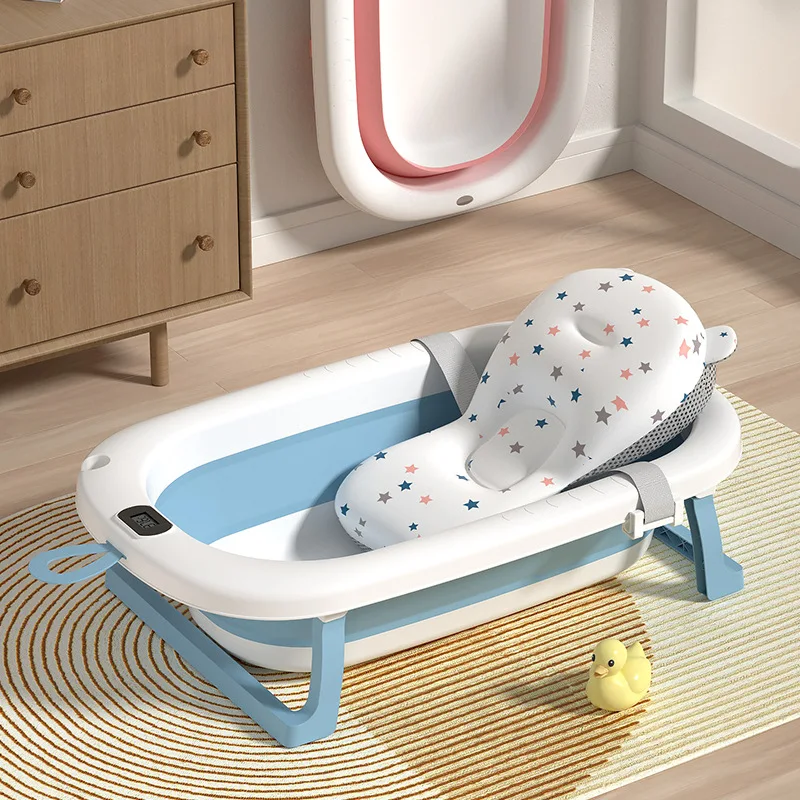 Baby bath support pad Cartoon Baby Shower Bath Tub Pad Non-Slip Newborn Bathtub Mat Safety Nursing Foldable Support Comfort Body Cushion Mat Pillow