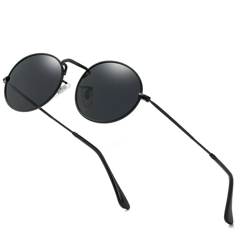 

Classic Vintage Round Polarized Sunglasses Men Brand Designer Sun Glasses Women Metal Frame Black Lens Eyewear Driving