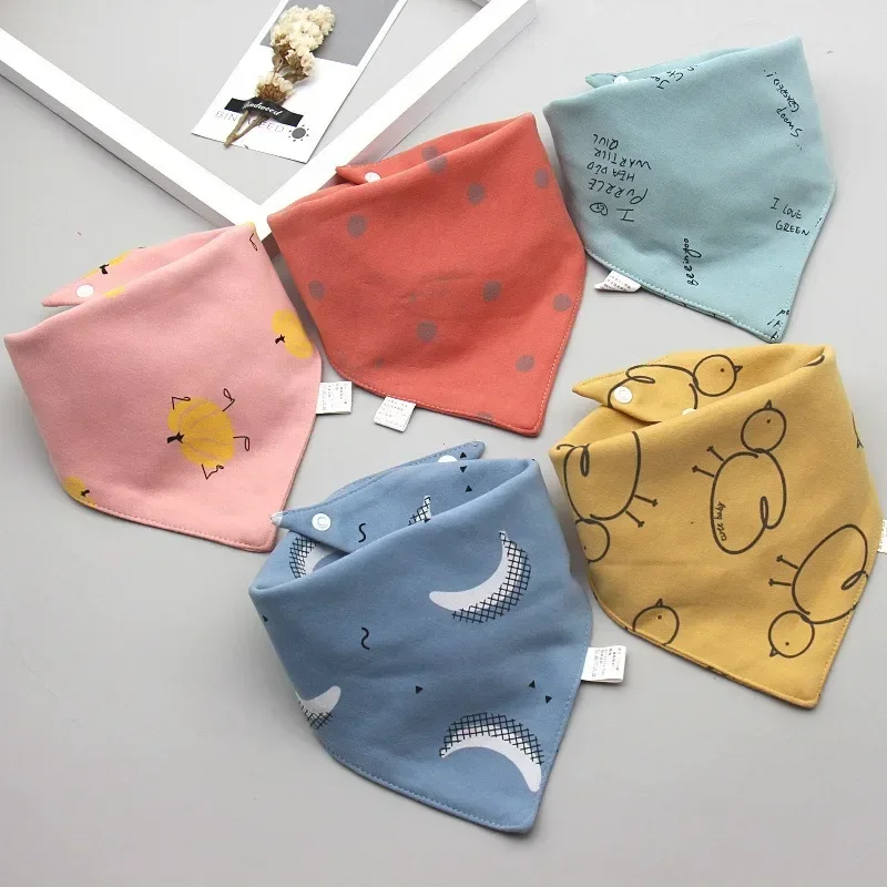 Toalla de Saliva para bebé, bufanda triangular, Bandana de algodón puro, Baberos impermeables, paño absorbente para recién nacidos, niños y niñas, bufanda para Saliva, 5 uds.