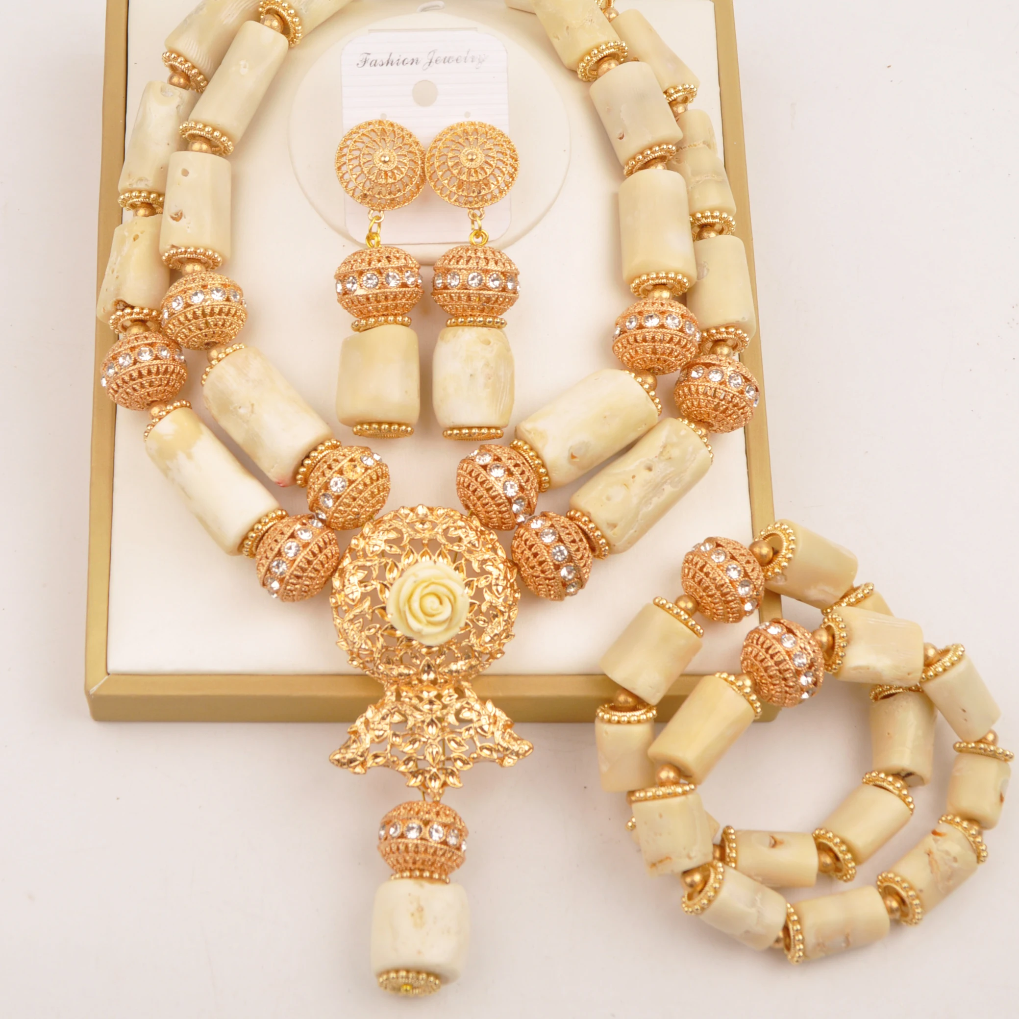 

Fashion African Coral Bead Bridal Jewelry Sets