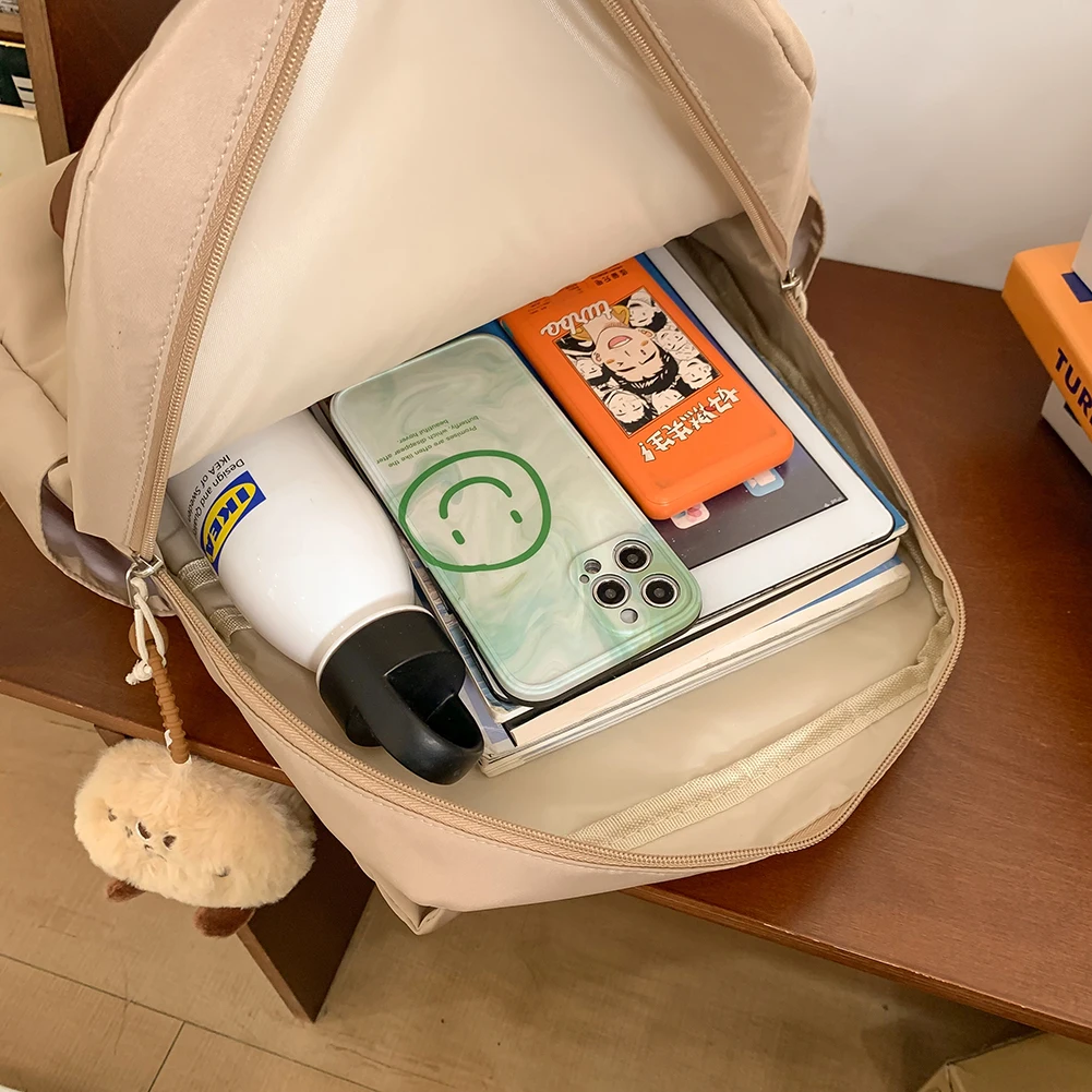 Nylon Capybara Kawaii Backpack with Zipper Closure for Women