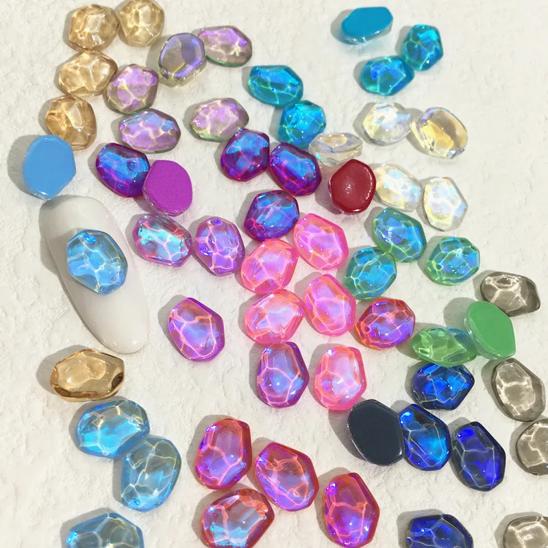 

Oфитнес 144 шт. 8*10 мм плоская задняя волна воды Аврора боросилис хрустальные бриллианты стеклянные бусины украшения для ногтей Декоративная дрель