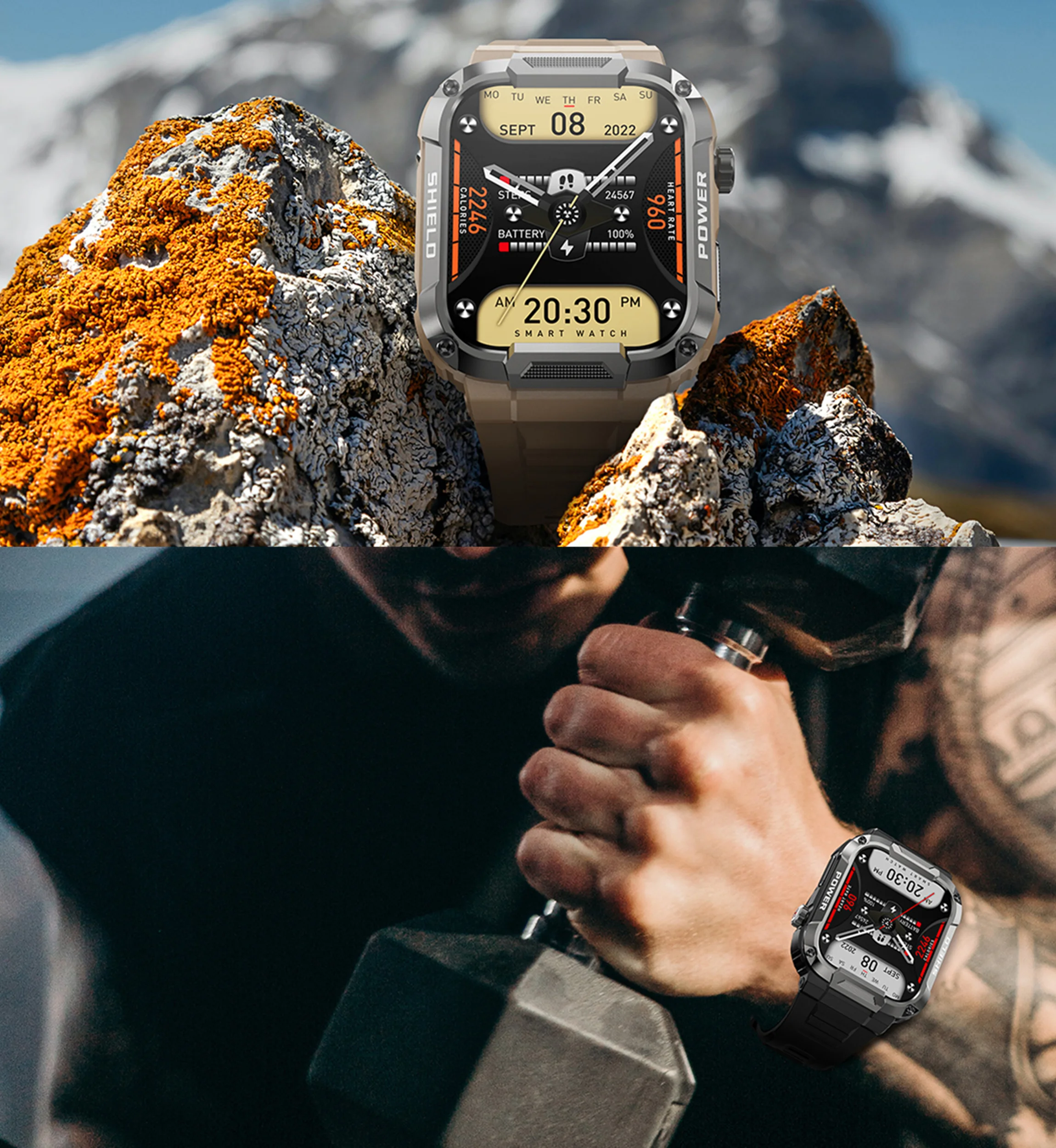 ο MK66 Ʈ ġ 1.85 ġ 400mAh ƮϽ ƮĿ  ̾ ɹڼ IP68   ȭ  Smartwatch
