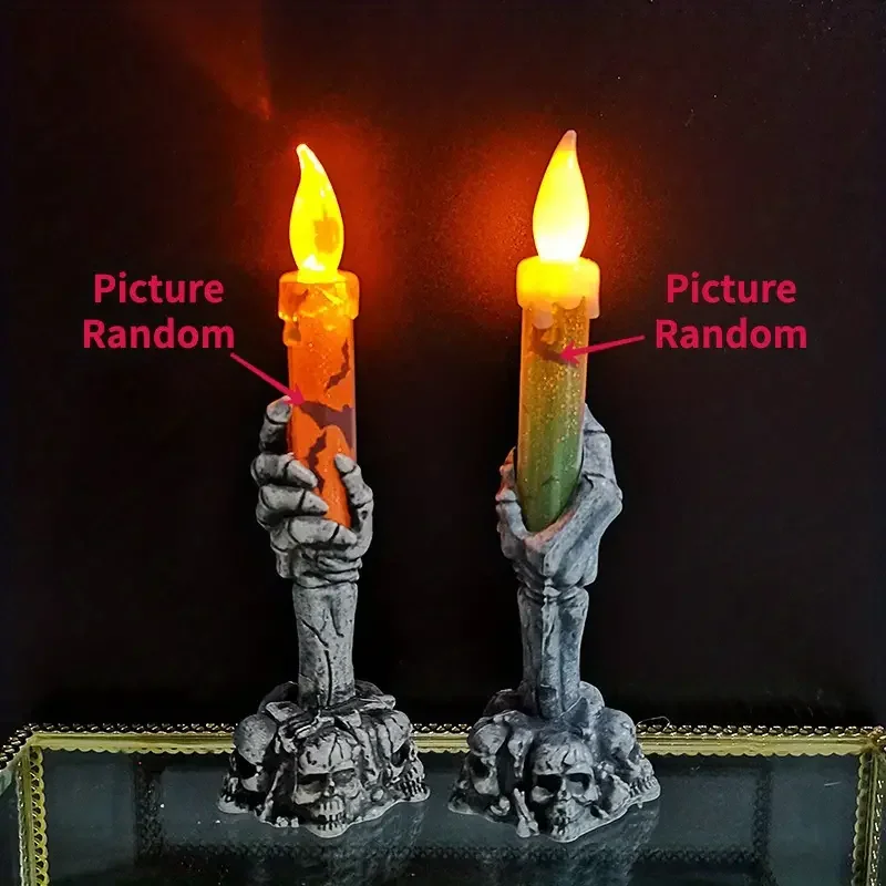 Halloween LED Candles Skeleton Ghost Hands LED Light Happy - Image 3