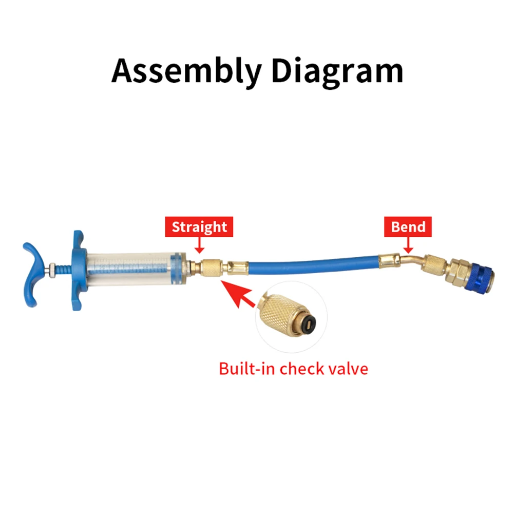Car A/C Oil Dye Injector 1Oz R134a Low Side Quick Coupler Adapter Air Conditioning Repair Tools Manual Oiler Injection ac oil injector air conditioning oil injector