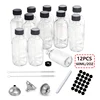 12PCS 60ml Small Glass Bottles With Airtight Lids Clear Sample Boston Bottle/Vials/Containers For Juice Ginger Shots Potion Oils 2