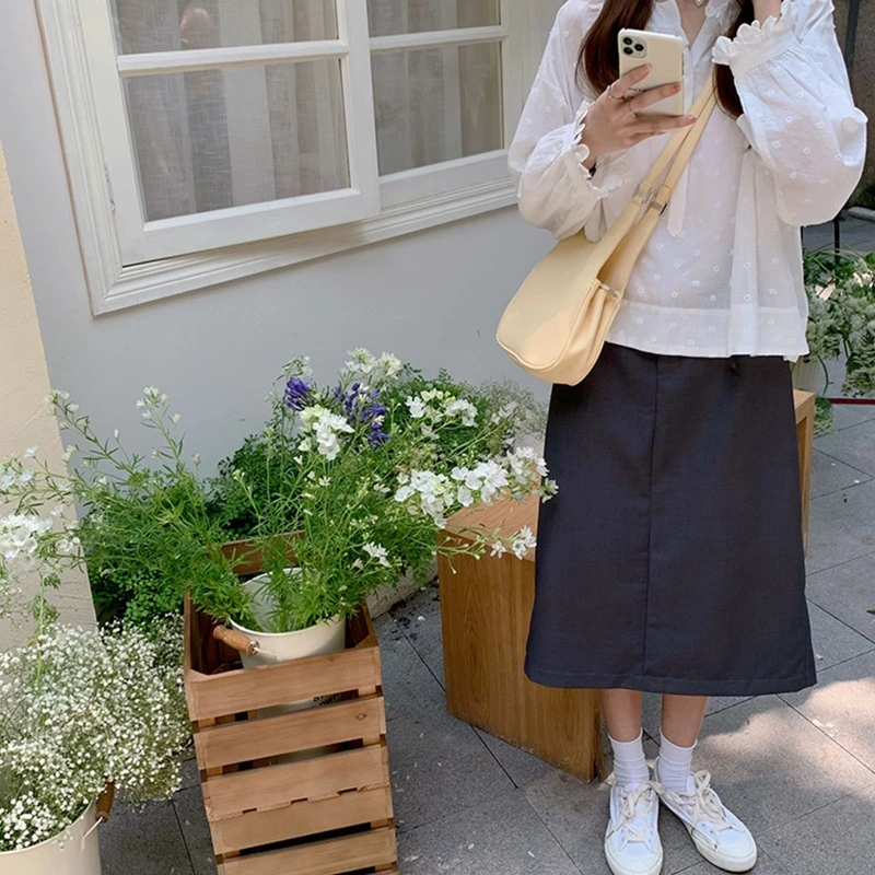 Fashion Litchi Pattern Underarm Bag PU Bag Small Shoulder Bag Crossbody Bag Surprise Gift for Friend Birthday