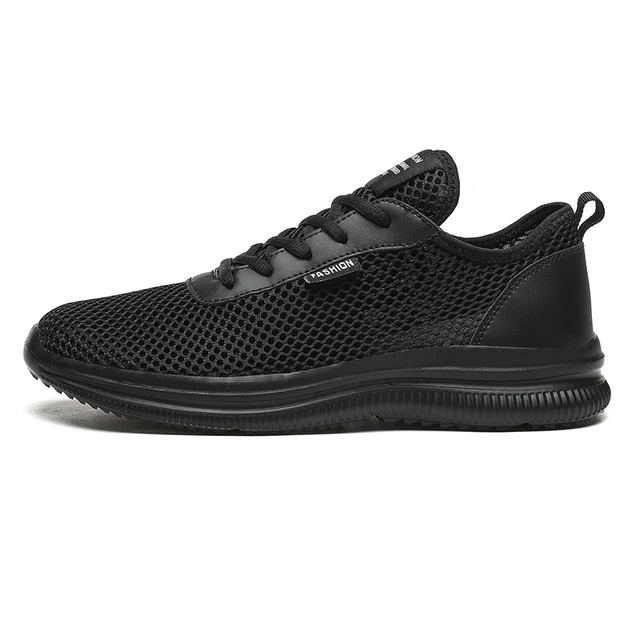 Abhoth New Light Mesh Men Shoes Comfortable Casual Men's Sneaker Breathable Non-slip Wear-resistant Outdoor Walking Shoes 101 Black
