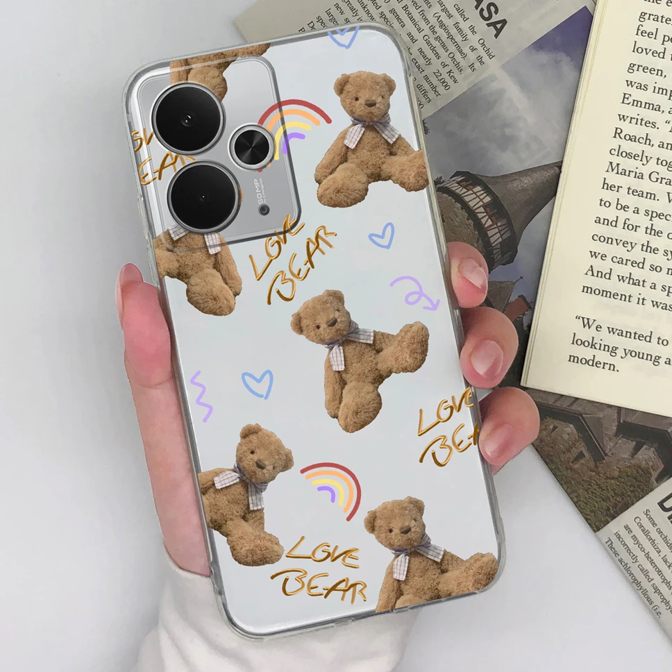 Chic Transparent TPU Silicone Phone Case with Lovely Design Patterns