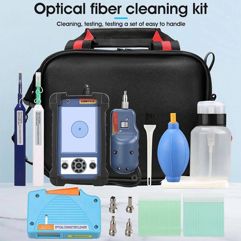 Fiber Optic Cleaning Kit with Inspection Video Microscope Inspection Probe 1.25/2.5mm Cleaner Pen Cleaner Box 1000x digital microscope 3 in 1 usb or wifi microscope for smartphone or computer 8 led with stand for pcb inspection tool