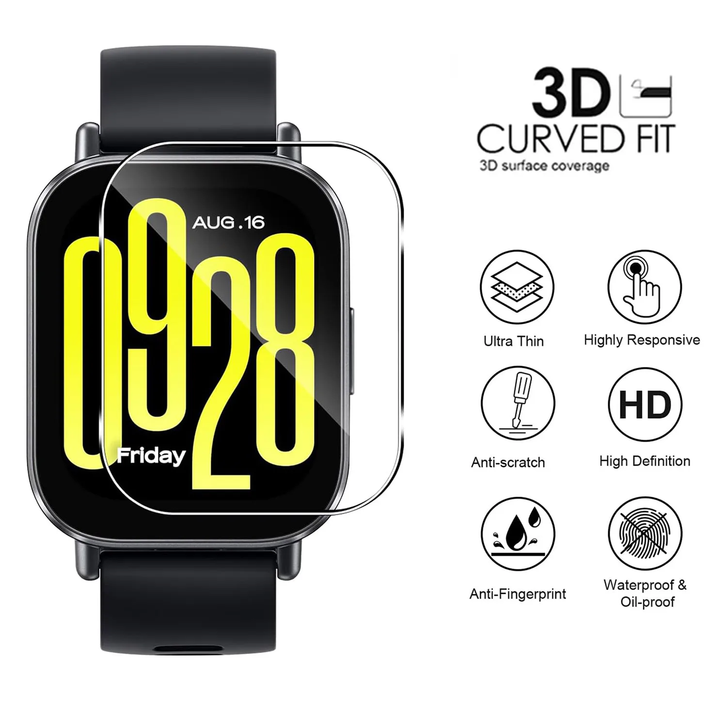 Tempered Glass Screen Protector Film - 3 Pack, Anti-scratch Protection
